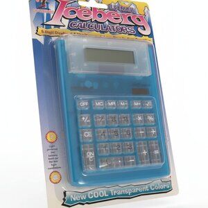 LeWorld On The Go Iceberg Blue Electronic Calculator Dual Power New